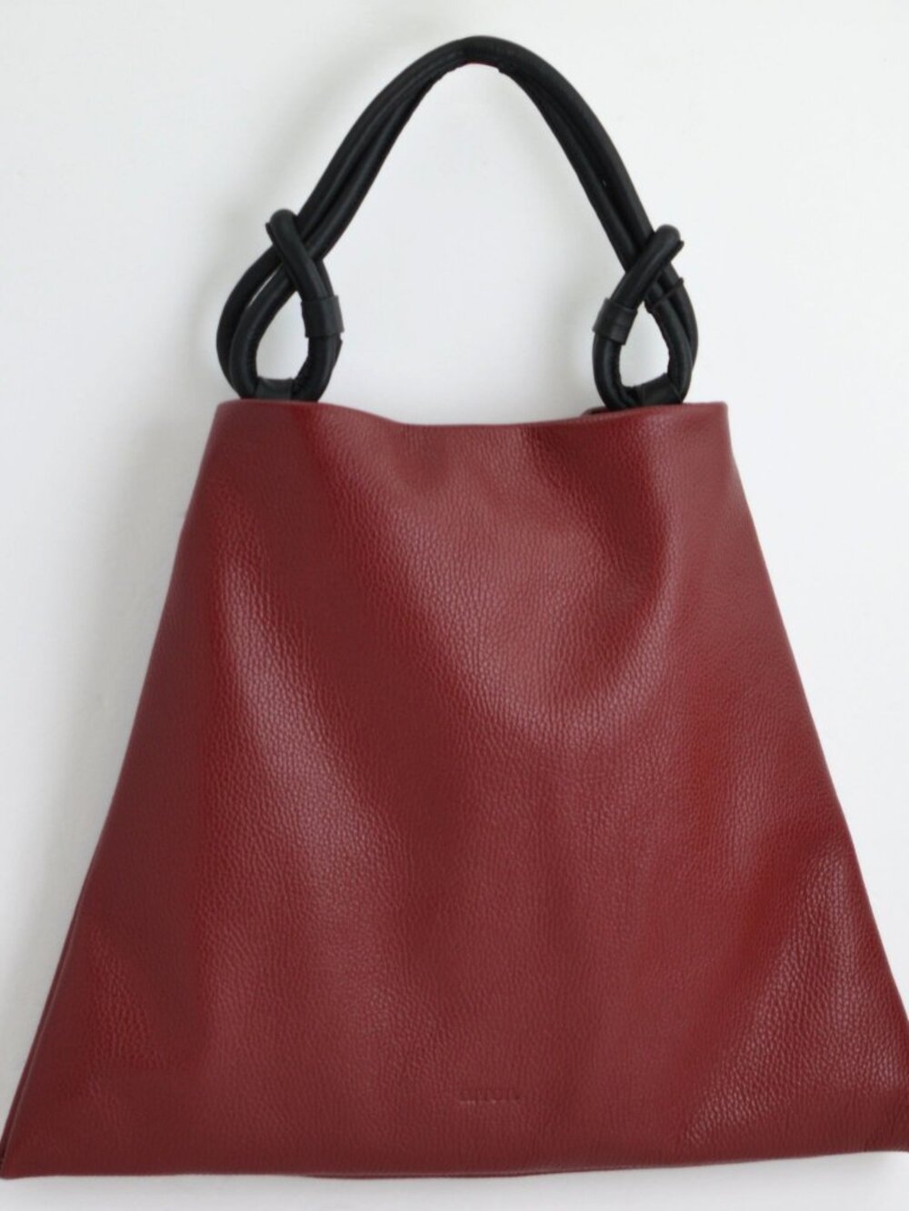 Poppy Large Hobo Bag, Italian Leather - Red Wine